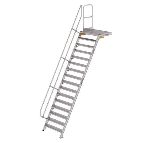 Munk Vaste trap met platform 60°, 16 treden (1.000mm breed) Munk Vaste trap met platform 60°, 16 treden (1.000mm breed)