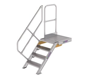 Munk Vaste trap met platform 45°, 4 treden (600mm breed) Munk Vaste trap met platform 45°, 4 treden (600mm breed)
