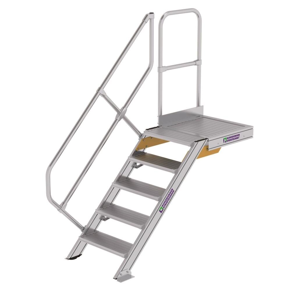 Roossien Vaste trap met platform 45°, 5 treden (600mm breed)