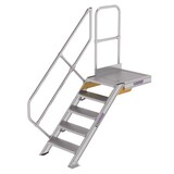 Munk Vaste trap met platform 45°, 5 treden (600mm breed)