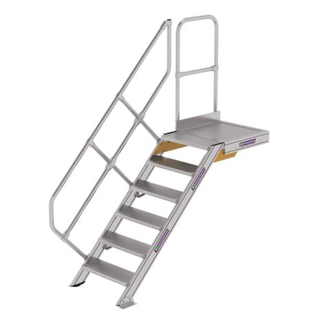 Munk Vaste trap met platform 45°, 6 treden (600mm breed) Munk Vaste trap met platform 45°, 6 treden (600mm breed)