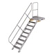 Roossien Vaste trap met platform 45°, 9 treden (600mm breed)