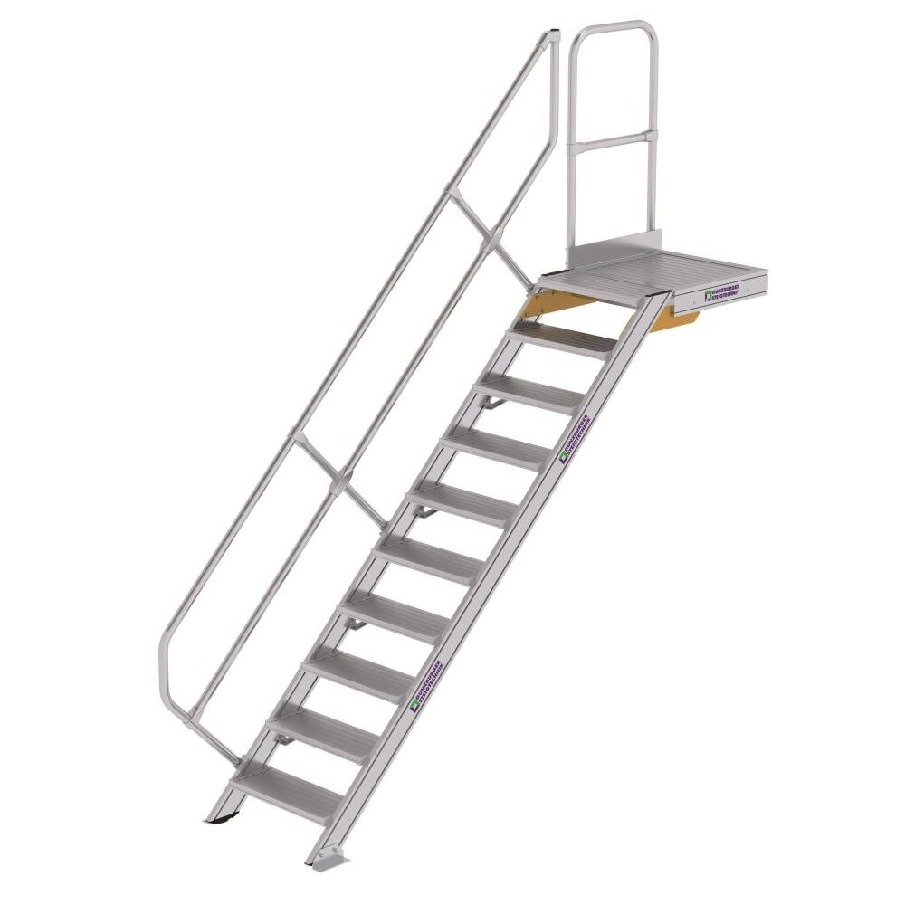 Munk Vaste trap met platform 45°, 10 treden (600mm breed) Munk Vaste trap met platform 45°, 10 treden (600mm breed)