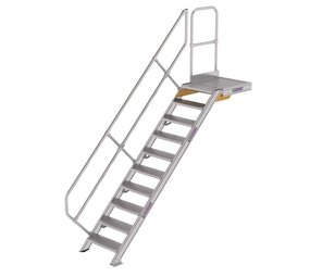 Munk Vaste trap met platform 45°, 10 treden (600mm breed) Munk Vaste trap met platform 45°, 10 treden (600mm breed)