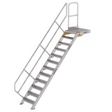 Roossien Vaste trap met platform 45°, 12 treden (600mm breed)