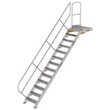 Roossien Vaste trap met platform 45°, 13 treden (600mm breed)