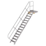 Munk Vaste trap met platform 45°, 14 treden (600mm breed)