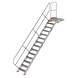 Roossien Vaste trap met platform 45°, 14 treden (600mm breed)