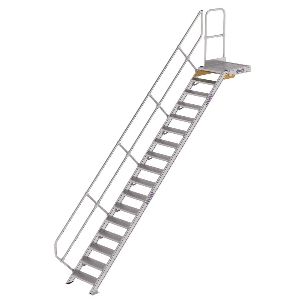 Roossien Vaste trap met platform 45°, 17 treden (600mm breed) Roossien Vaste trap met platform 45°, 17 treden (600mm breed)