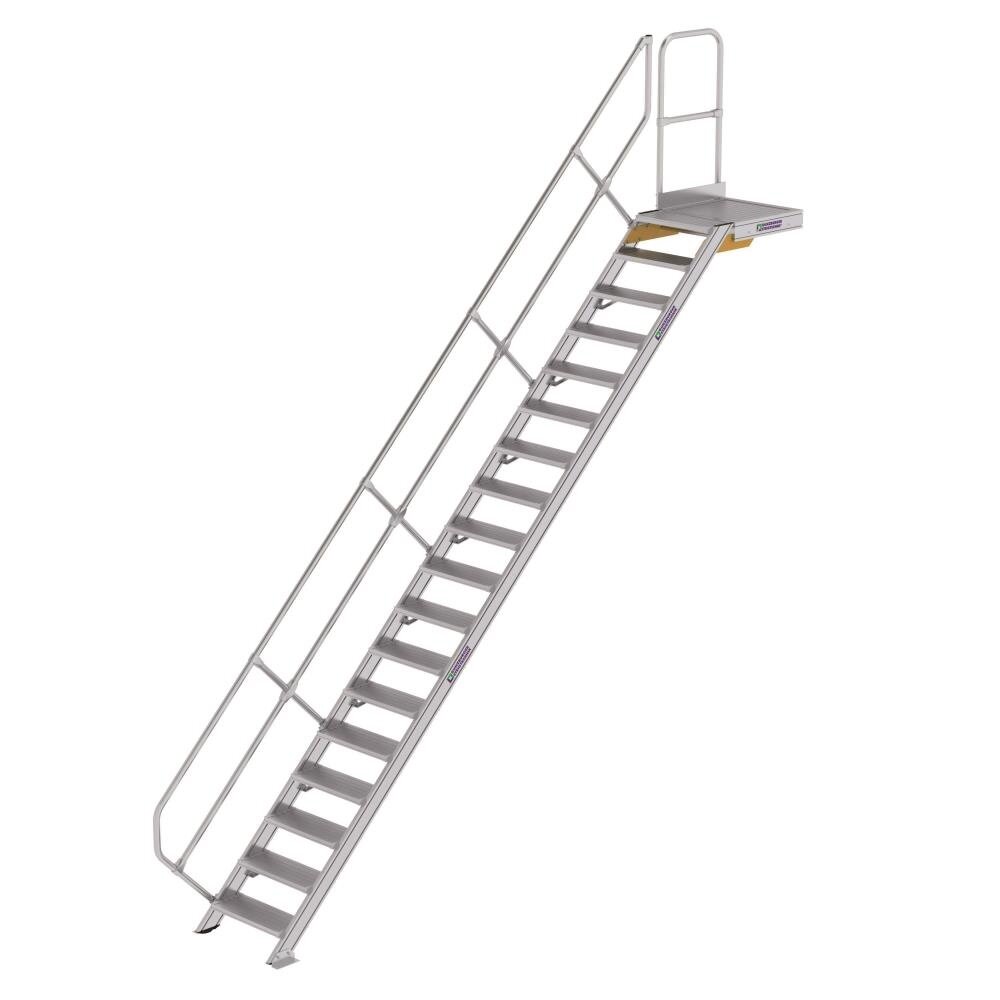 Munk Vaste trap met platform 45°, 18 treden (600mm breed) Munk Vaste trap met platform 45°, 18 treden (600mm breed)