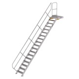 Munk Vaste trap met platform 45°, 18 treden (600mm breed)