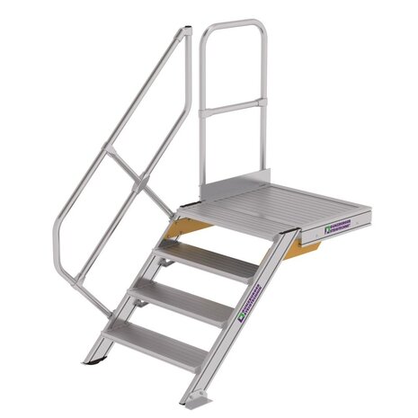 Munk Vaste trap met platform 45°, 4 treden (800mm breed)