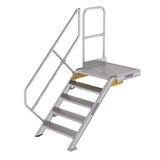 Munk Vaste trap met platform 45°, 5 treden (800mm breed) Munk Vaste trap met platform 45°, 5 treden (800mm breed)