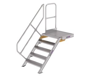 Roossien Vaste trap met platform 45°, 5 treden (800mm breed) Roossien Vaste trap met platform 45°, 5 treden (800mm breed)