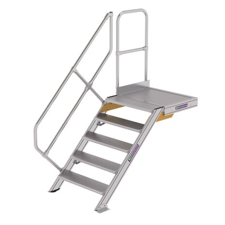 Roossien Vaste trap met platform 45°, 5 treden (800mm breed)