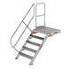Roossien Vaste trap met platform 45°, 5 treden (800mm breed)