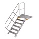 Roossien Vaste trap met platform 45°, 6 treden (800mm breed)