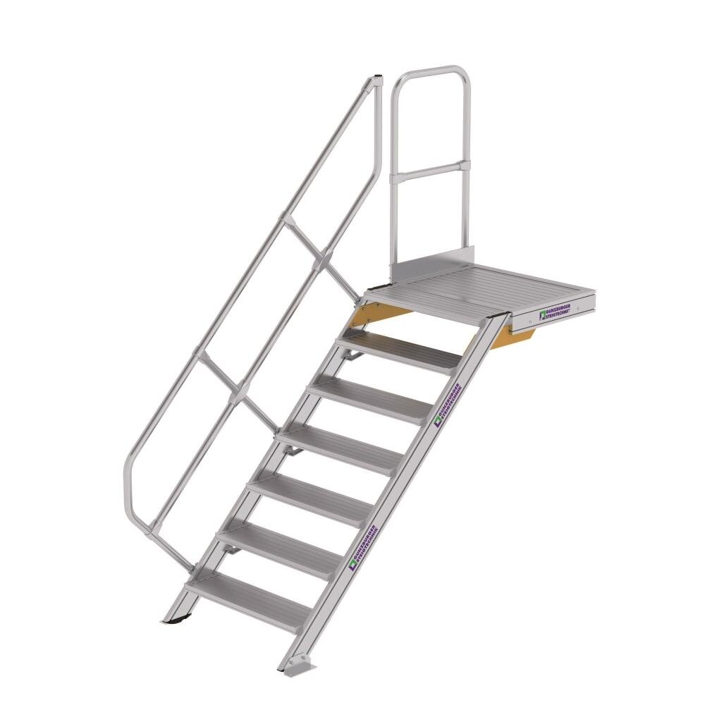 Munk Vaste trap met platform 45°, 7 treden (800mm breed) Munk Vaste trap met platform 45°, 7 treden (800mm breed)