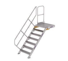 Munk Vaste trap met platform 45°, 7 treden (800mm breed)