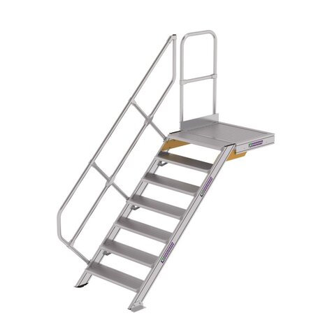 Munk Vaste trap met platform 45°, 7 treden (800mm breed) Munk Vaste trap met platform 45°, 7 treden (800mm breed)