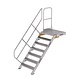 Roossien Vaste trap met platform 45°, 7 treden (800mm breed)