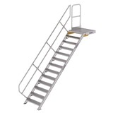 Roossien Vaste trap met platform 45°, 13 treden (800mm breed)