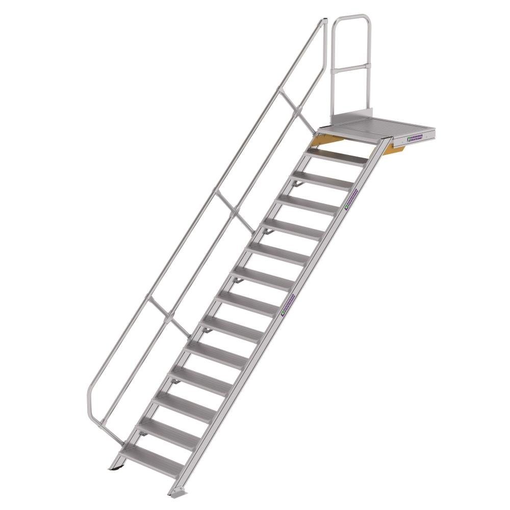 Vaste trap met platform 45°, 14 treden (B=800mm) Ladder.nl Vaste trap met platform 45°, 14 treden (B=800mm) Ladder.nl
