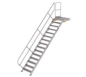 Munk Vaste trap met platform 45°, 15 treden (800mm breed) Munk Vaste trap met platform 45°, 15 treden (800mm breed)