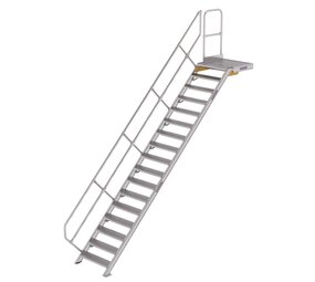 Munk Vaste trap met platform 45°, 17 treden (800mm breed)