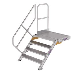 Roossien Vaste trap met platform 45°, 4 treden (1.000mm breed)