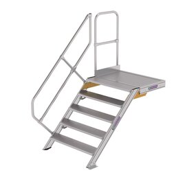Munk Vaste trap met platform 45°, 5 treden (1.000mm breed)