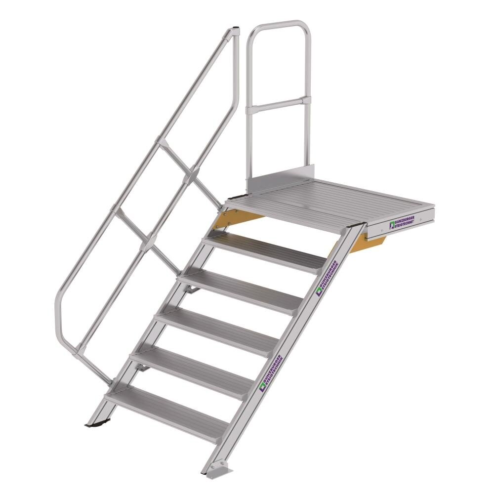 Munk Vaste trap met platform 45°, 6 treden (1.000mm breed)
