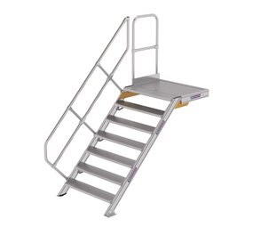 Roossien Vaste trap met platform 45°, 7 treden (1.000mm breed)