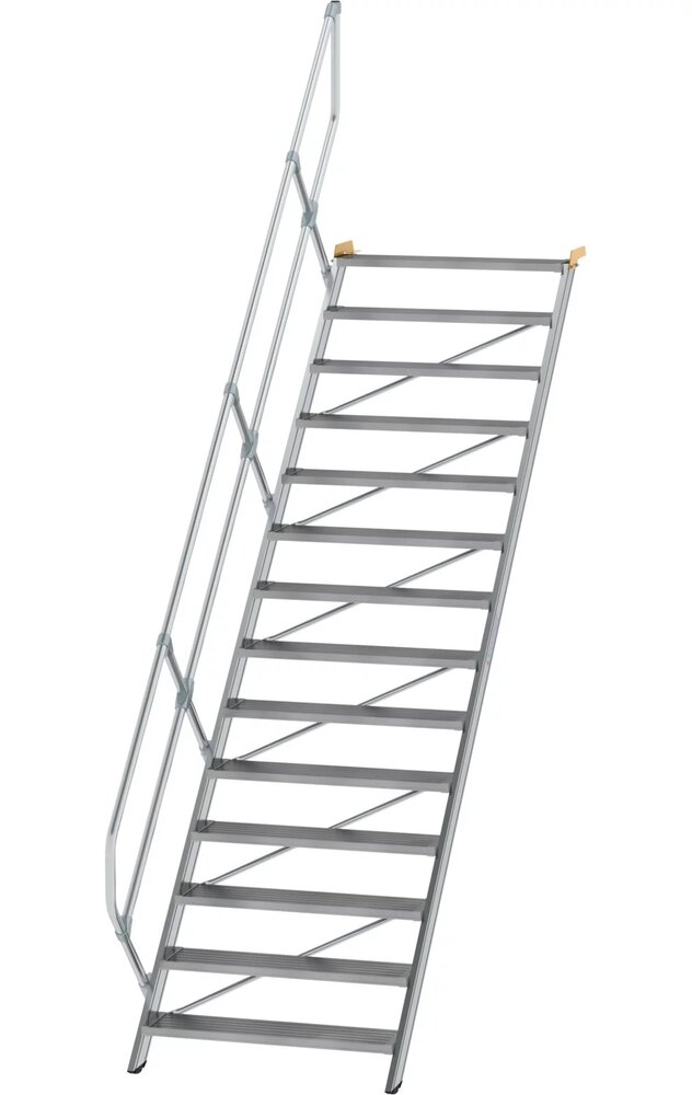 Munk Aluminium vaste trap 45°, 14 treden (1.000mm breed) Munk Aluminium vaste trap 45°, 14 treden (1.000mm breed)