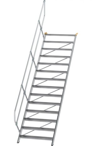 Munk Aluminium vaste trap 45°, 14 treden (1.000mm breed) Munk Aluminium vaste trap 45°, 14 treden (1.000mm breed)