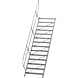 Roossien Aluminium vaste trap 45°, 14 treden (1.000mm breed)