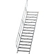 Roossien Aluminium vaste trap 45°, 15 treden (1.000mm breed)
