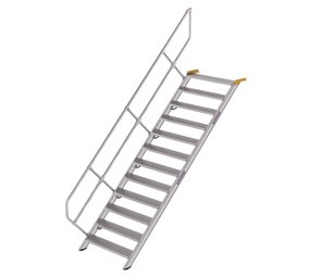 Roossien Aluminium vaste trap 45°, 12 treden (1.000mm breed)