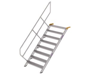 Roossien Aluminium vaste trap 45°, 8 treden (1.000mm breed)