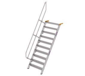 Roossien Aluminium vaste trap 60°, 10 treden (1.000mm breed)