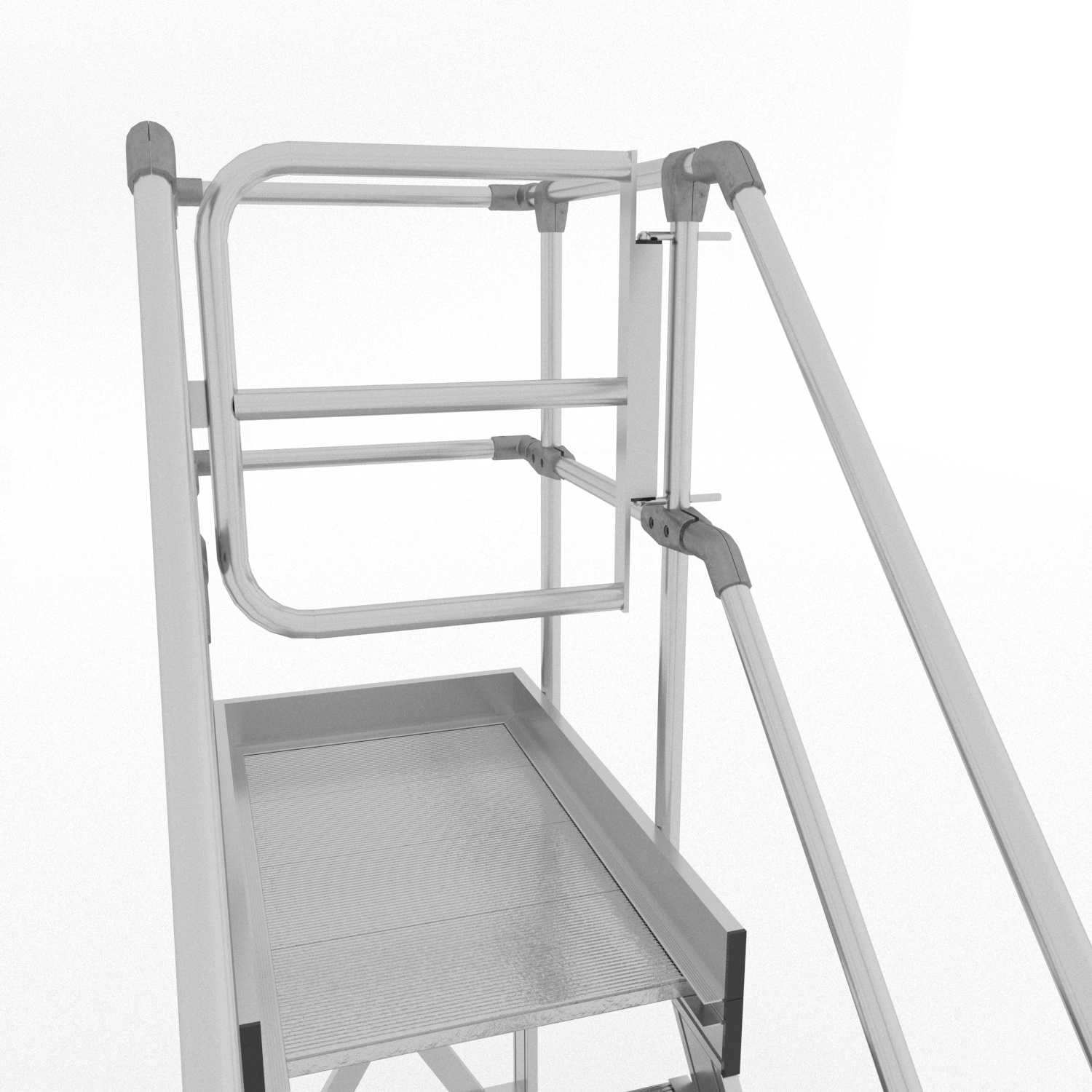 Verrijdbare bordestrap met zelfsluitende deur | Ladder.nl
