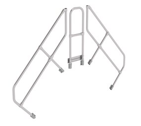 Roossien Tweede leuning voor brugtrap 45°, 2x5 treden Roossien Tweede leuning voor brugtrap 45°, 2x5 treden