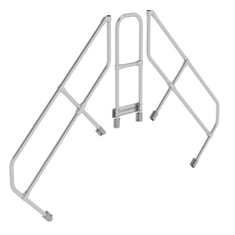 Roossien Tweede leuning voor brugtrap 45°, 2x5 treden