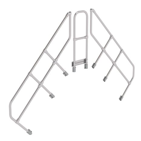 Munk Tweede leuning voor brugtrap 45°, 2x6 treden Munk Tweede leuning voor brugtrap 45°, 2x6 treden