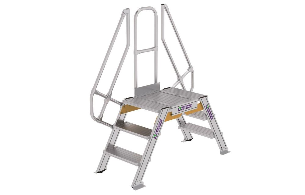 Aluminium brugtrap 60°, 2x3 treden (B=600mm)