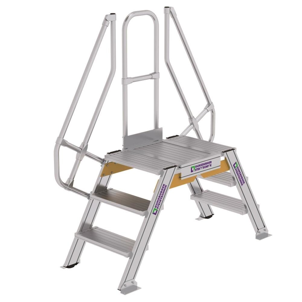 Roossien Aluminium brugtrap 2x3 treden (600mm), 60°