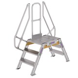 Roossien Aluminium brugtrap 2x3 treden (600mm), 60°