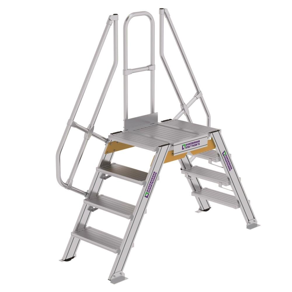 Roossien Aluminium brugtrap 2x4 treden (600mm), 60°