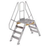 Roossien Aluminium brugtrap 2x4 treden (600mm), 60°