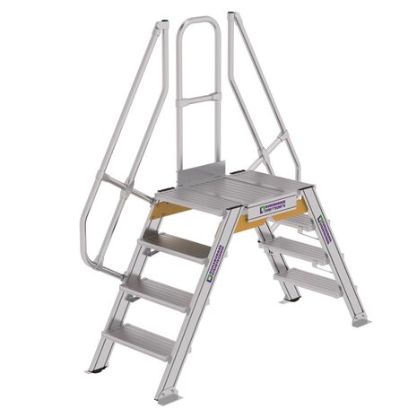 Roossien Aluminium brugtrap 2x4 treden (600mm), 60°